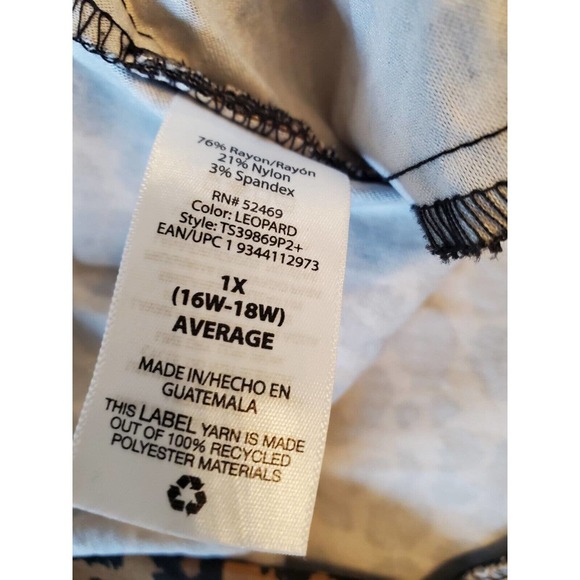 Terra & Sky Womens Brown Leopard Print Skinny Leg High Rise Casual Pants Size 1X - Picture 6 of 10